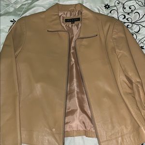 Brown leather jacket